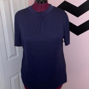 ModCloth Vintage Retro Navy knit top blouse XL